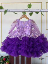 Load image into Gallery viewer, BT2179 Enchanting Lavender Bow Party Dress 💜🎀
