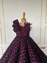 Load image into Gallery viewer, BT2029 👑 Royal Plum Elegance – Party Dress Fit for a Princess 👑
