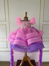 Load image into Gallery viewer, Sparkling Pink and Purple Party Dress for Baby Girls
