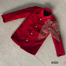 Load image into Gallery viewer, BT2231 🔥 Majestic Red Jodhpuri – Dress Your Little Prince Like Royalty! 👑❤️
