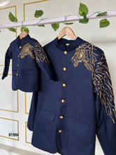 Load image into Gallery viewer, BT1994 Roar in Style: Majestic Navy Kurta for Father &amp; Son
