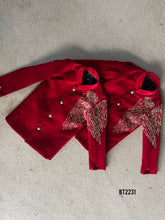Load image into Gallery viewer, BT2231 🔥 Majestic Red Jodhpuri – Dress Your Little Prince Like Royalty! 👑❤️
