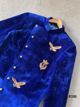 Load image into Gallery viewer, BT2195 Royal Blue Eagle Sherwani: Bold and Majestic Look 🦅✨
