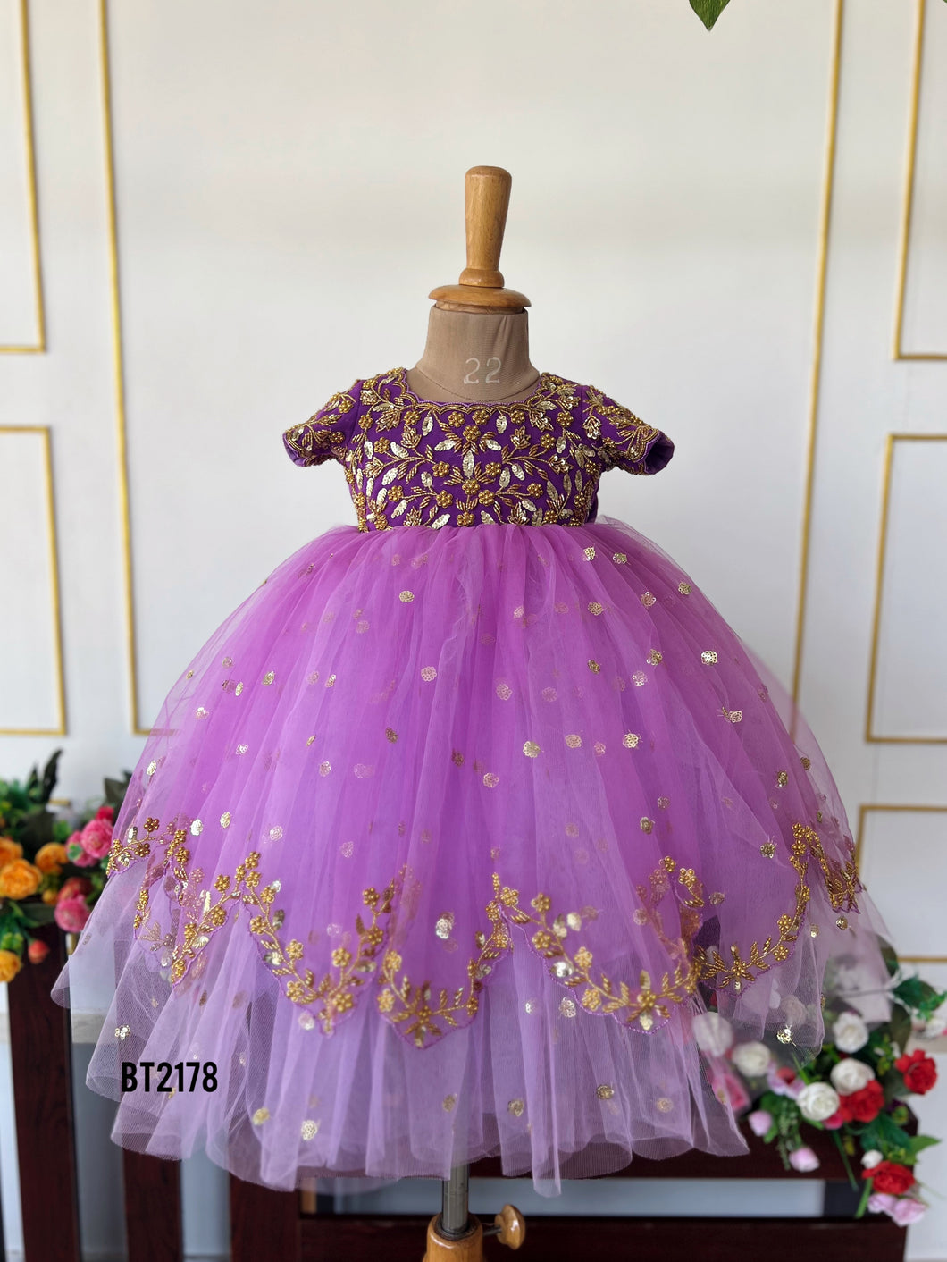 BT2178 Golden Blossom Princess Dress 🌸👑