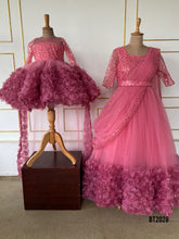 Load image into Gallery viewer, BT2028 🌸 Mommy &amp; Me Rose Petal Dreams – Matching Party Dresses 🌸
