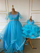 Load image into Gallery viewer, BT1930 Enchanting Blue Mom-Baby Matching Dresses
