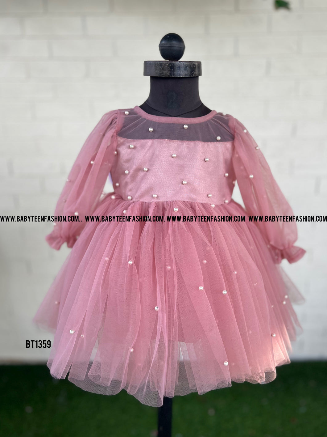 BT1359 Blush Blossom  Baby's Pearled Party Frock