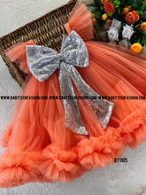 Load image into Gallery viewer, BT1105 Peachy Princess – Sparkle Bow Party Gown
