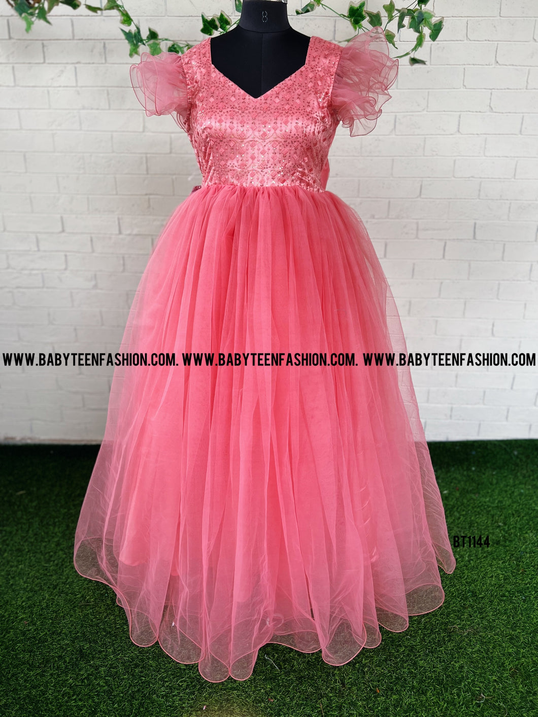 BT1145M Coral Charisma: Delightful Mother-Child Party Dresses