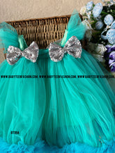 Load image into Gallery viewer, BT994 Aqua Elegance – Glitter Bow Frock for Joyous Occasions
