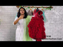 Load and play video in Gallery viewer, BT636 Crimson Ruffle Gala Dress – A Celebration of Classic Charm
